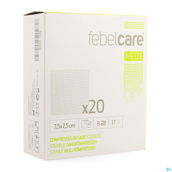 Febelcare med1 compresse gaze ster. 7,5x7,5cm 20x1