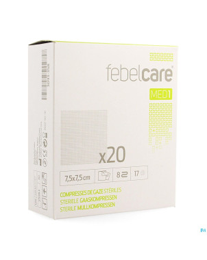 Febelcare med1 compresse gaze ster. 7,5x7,5cm 20x1