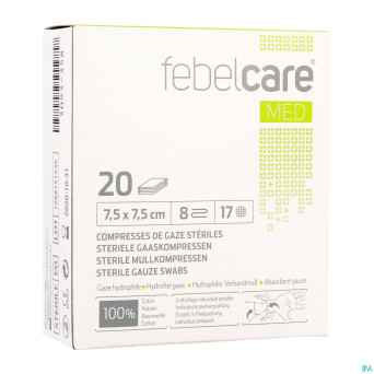 Febelcare med1 compresse gaze ster. 7,5x7,5cm 20x1