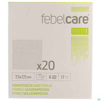 Febelcare med1 compresse gaze ster. 7,5x7,5cm 20x1