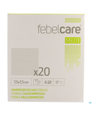 Febelcare med1 compresse gaze ster. 7,5x7,5cm 20x1