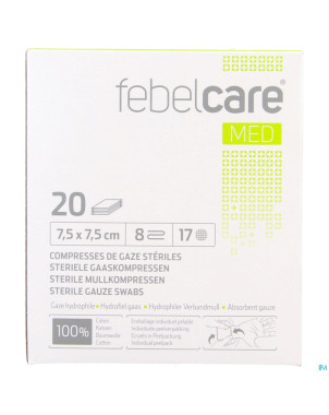 Febelcare med1 compresse gaze ster. 7,5x7,5cm 20x1