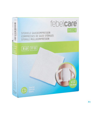 Febelcare med1 compresse gaze ster. 10x10,0cm 12x1