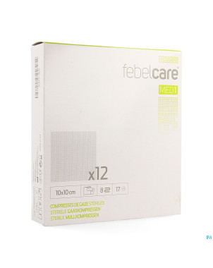Febelcare med1 compresse gaze ster. 10x10,0cm 12x1