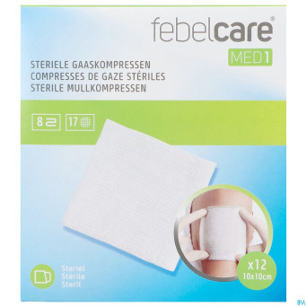 Febelcare med1 compresse gaze ster. 10x10,0cm 12x1