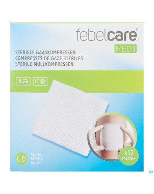 Febelcare med1 compresse gaze ster. 10x10,0cm 12x1