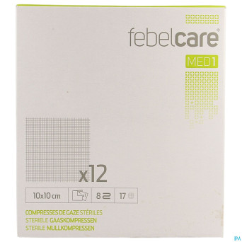 Febelcare med1 compresse gaze ster. 10x10,0cm 12x1