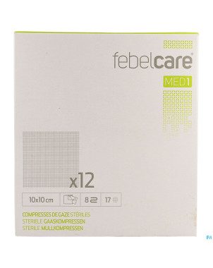 Febelcare med1 compresse gaze ster. 10x10,0cm 12x1