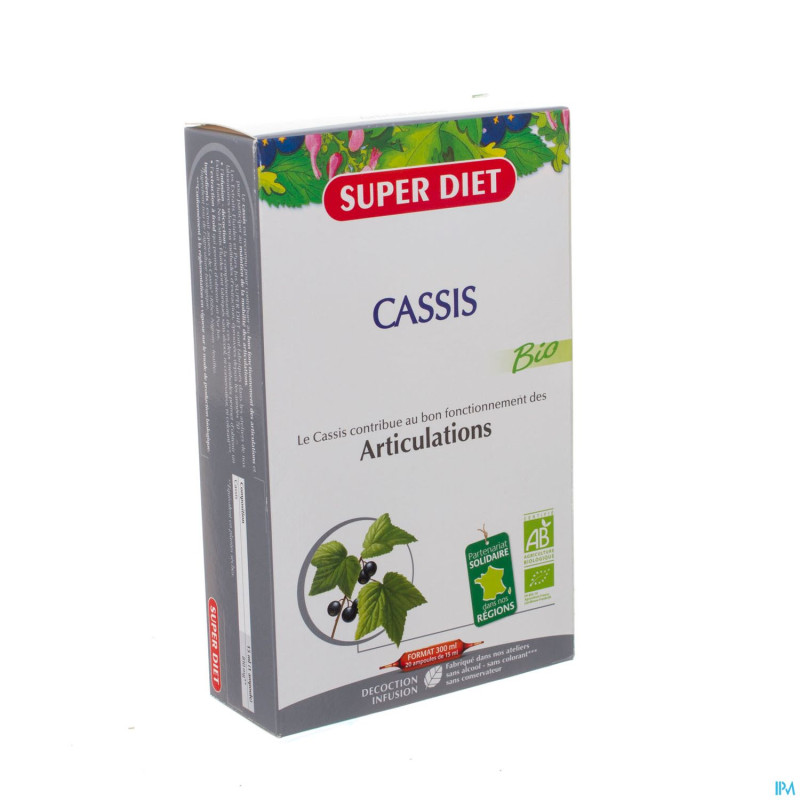 Super diet cassis bio    amp 20x15ml