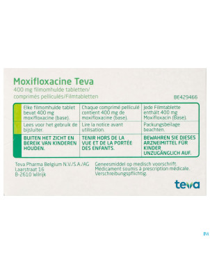 Moxifloxacine teva 400 mg comp pell  7