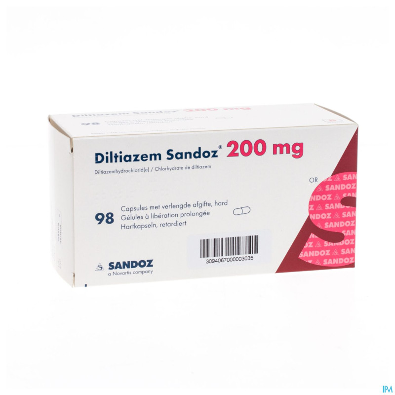 Diltiazem 200 mg sandoz caps liberat prolong 98