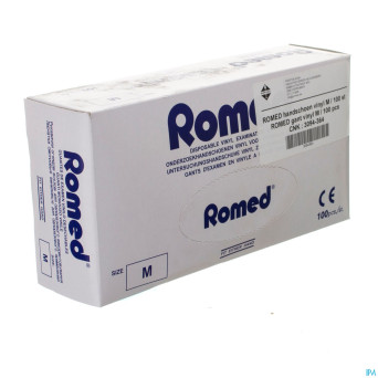 Romed gants vinyl jetable    m 100 pontos
