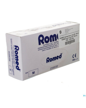 Romed gants vinyl jetable    m 100 pontos