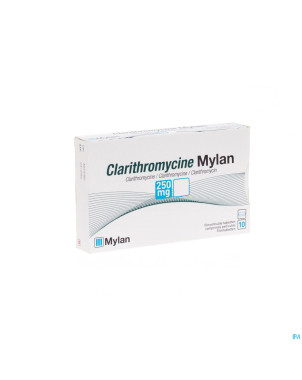 Clarithromycine mylan comp.pel. 10 x 250 mg