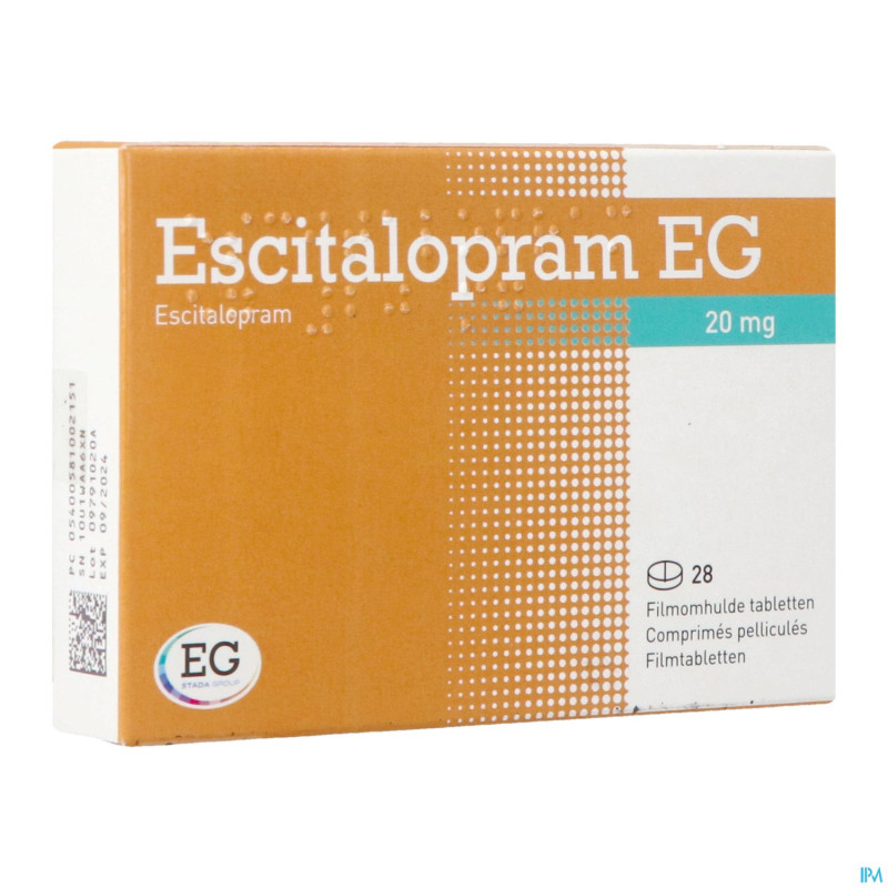 Escitalopram eg 20 mg comp pell 28 x 20 mg
