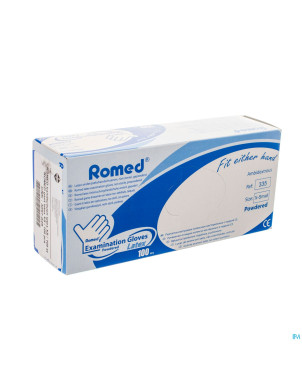 Romed gant latex    xs 100 pontos