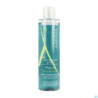 Aderma phys-ac gel moussant purifiant 200ml