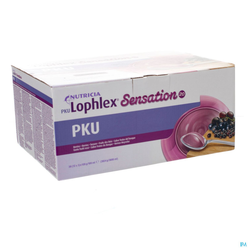 Pku lophlex sensation 20 juicy fruits bois 36x109g