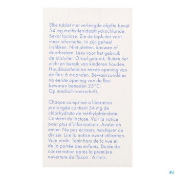 Methylfenidaat 54mg sandoz comp liberat prolong 30