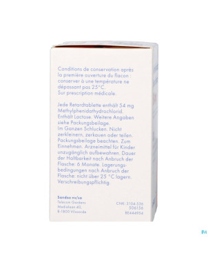 Methylfenidaat 54mg sandoz comp liberat prolong 30