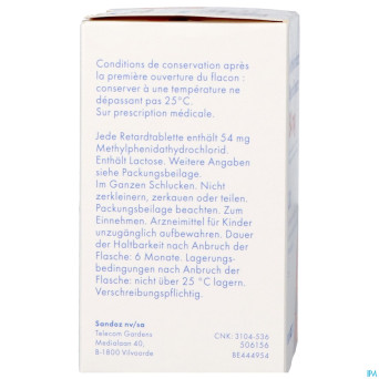 Methylfenidaat 54mg sandoz comp liberat prolong 30