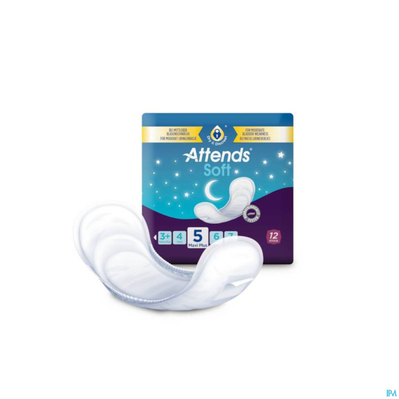 Attends soft 5 maxi plus night couche anatom. 1x12