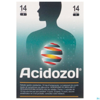 Acidozol caps gastro resist 14 x 10 mg