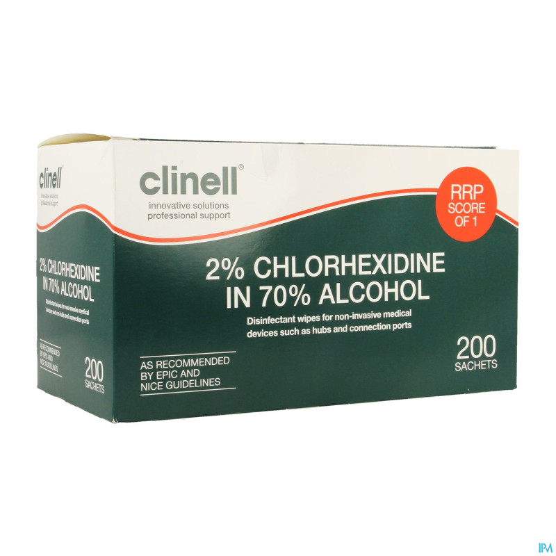Clinell lingette alc. + 2% chlorehexidine 200