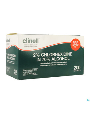 Clinell lingette alc. + 2% chlorehexidine 200