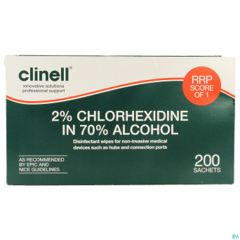 Clinell lingette alc. + 2% chlorehexidine 200
