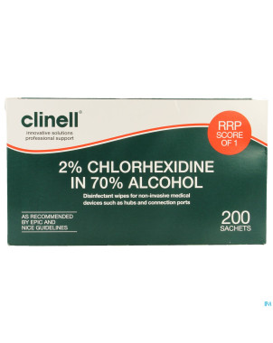 Clinell lingette alc. + 2% chlorehexidine 200