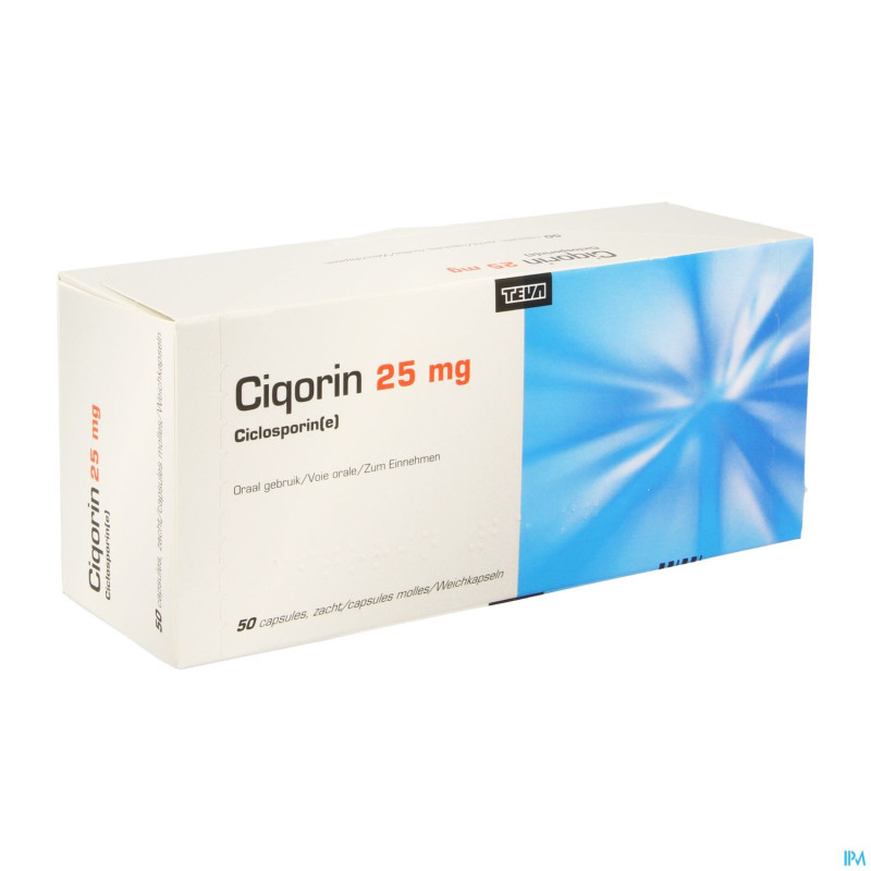 Ciqorin 25 mg teva caps molle  50 x  25 mg
