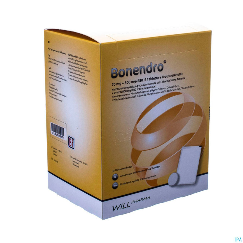 Bonendro 70mg+ 500mg+880ie comp12+granules eff 72