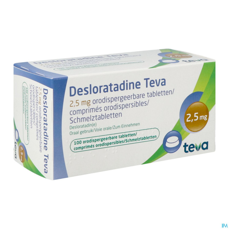 Desloratadine teva 2,5 mg comp orodisp 100 x 2,5mg