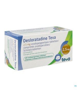 Desloratadine teva 2,5 mg comp orodisp 100 x 2,5mg
