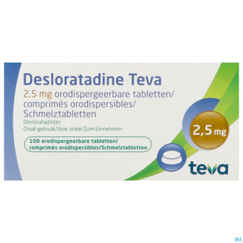 Desloratadine teva 2,5 mg comp orodisp 100 x 2,5mg