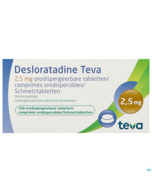 Desloratadine teva 2,5 mg comp orodisp 100 x 2,5mg