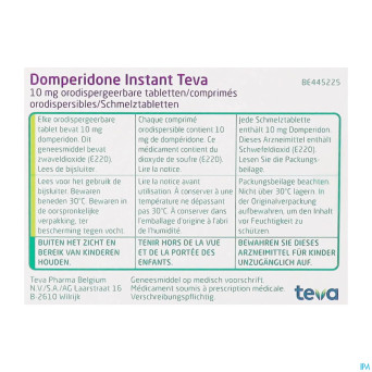 Domperidone instant teva comp orodisp  30 x 10 mg