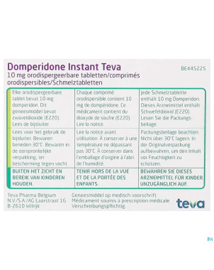 Domperidone instant teva comp orodisp  30 x 10 mg