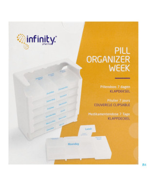 Pill organizer semaine couvercle clapet