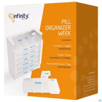 Pill organizer semaine couvercle clapet