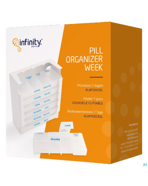 Pill organizer semaine couvercle clapet