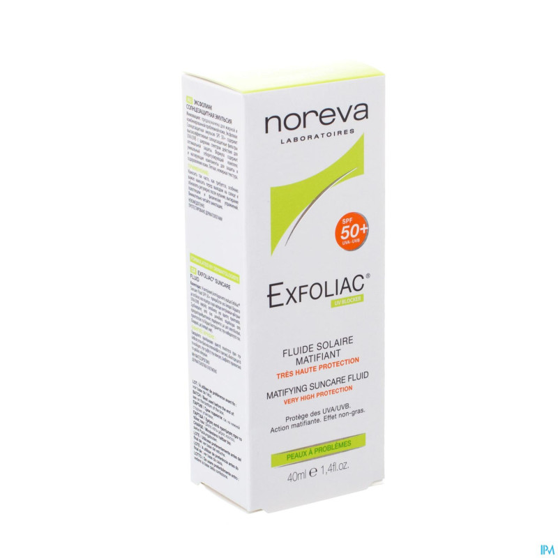 Exfoliac fluide solaire matifiant ip50+ tube  40ml