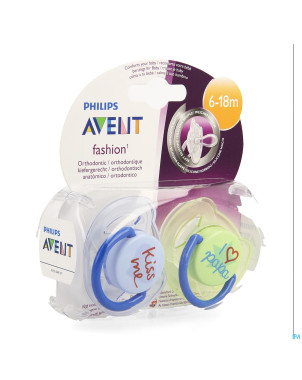 Philips avent sucette fashion double 6-18m    2