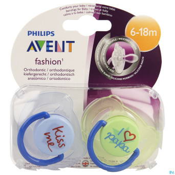 Philips avent sucette fashion double 6-18m    2