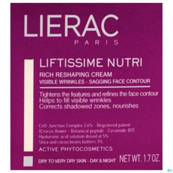 Lierac liftissime creme riche j&n ps&pts pot 50ml