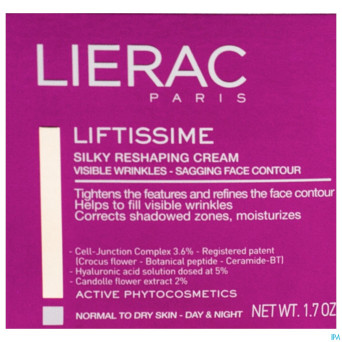 Lierac liftissime creme soyeux j&n pn&ps pot 50ml
