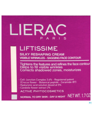 Lierac liftissime creme soyeux j&n pn&ps pot 50ml