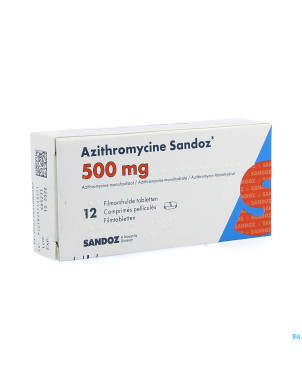 Azithromycine 500 mg sandoz comp pell 12x500 mg