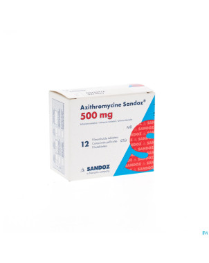 Azithromycine 500 mg sandoz comp pell 12x500 mg